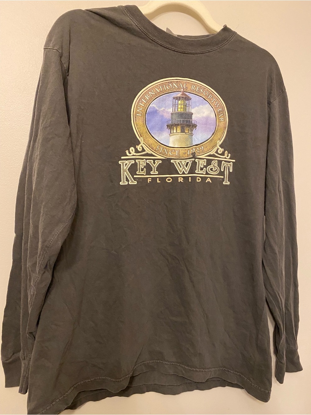 Key West Florida Long Sleeve Graphic Tee - Dark Gray